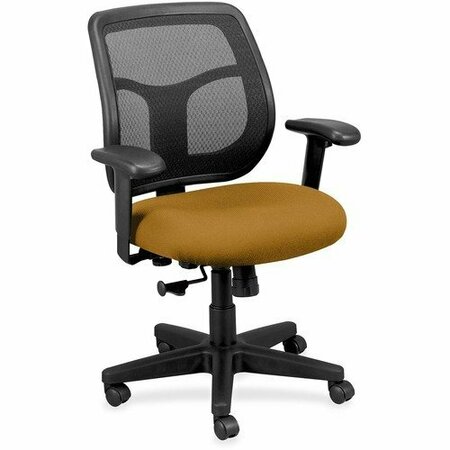 Mid-back Chair,Mesh,26inx19.3inx35-38-1/2in,Butterscotch/Black